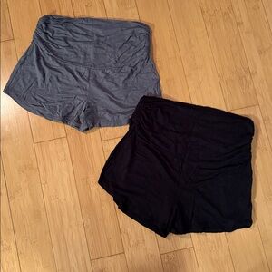 Set of Black & Green/gray Maternity Shorts - Small